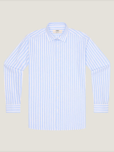 Sky Linen Striped Shirt