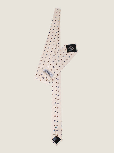 Corbata de seda crema Lago