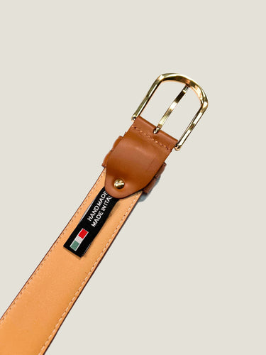 Gold Saddle Cognac Belt