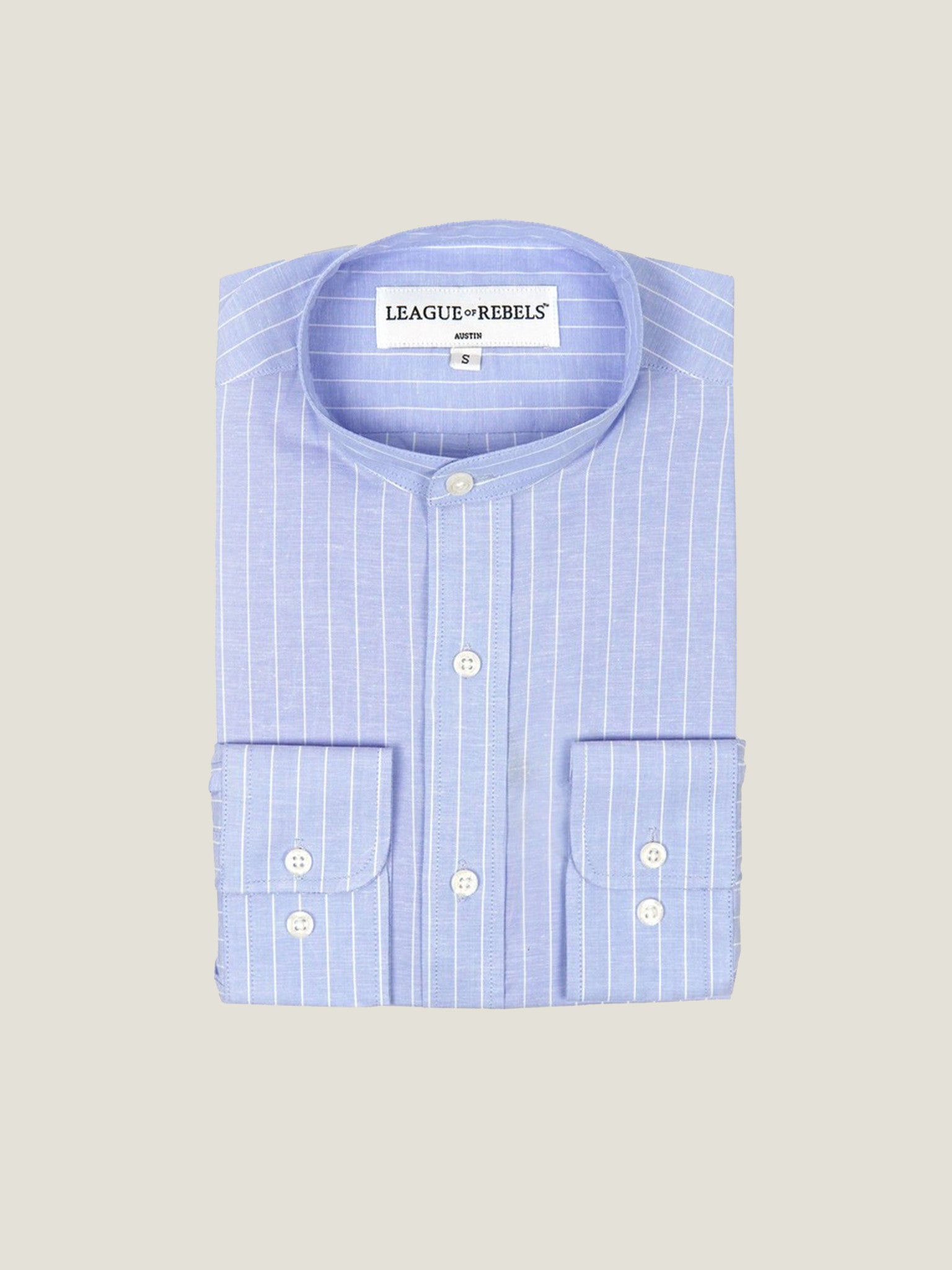 Striped Linen Mandarin Shirt