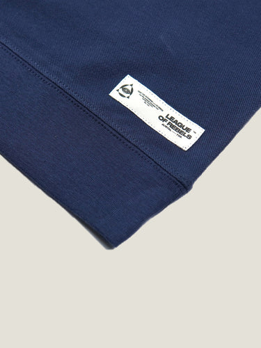 LS Navy Zipper Polo