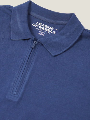 LS Navy Zipper Polo