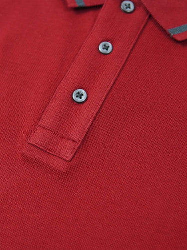 LS Red Dhalia Button Polo