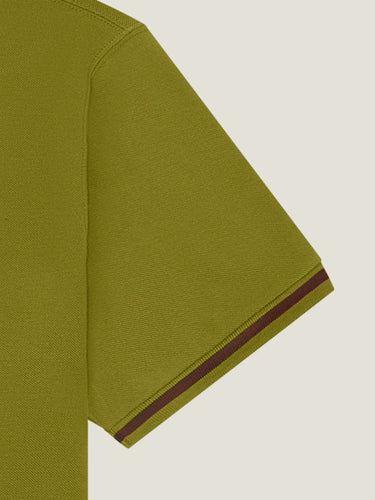 SS Zipper Pique Polo Oliv
