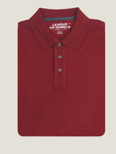 Kurzarm-Piqué-Poloshirt Rot Dhalia