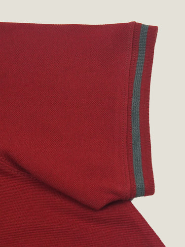 Kurzarm-Piqué-Poloshirt Rot Dhalia